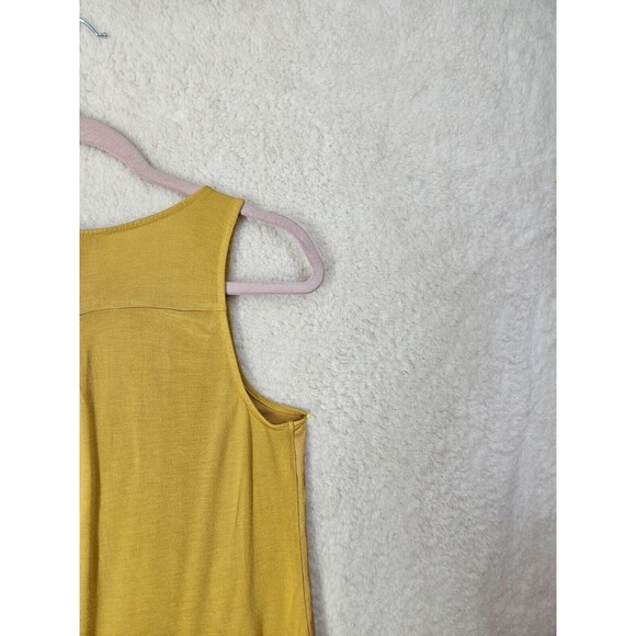 Express Women Top Small Yellow Chiffon Blend Sleeveless 1/4 Zip Tank Blouse - Picture 12 of 16